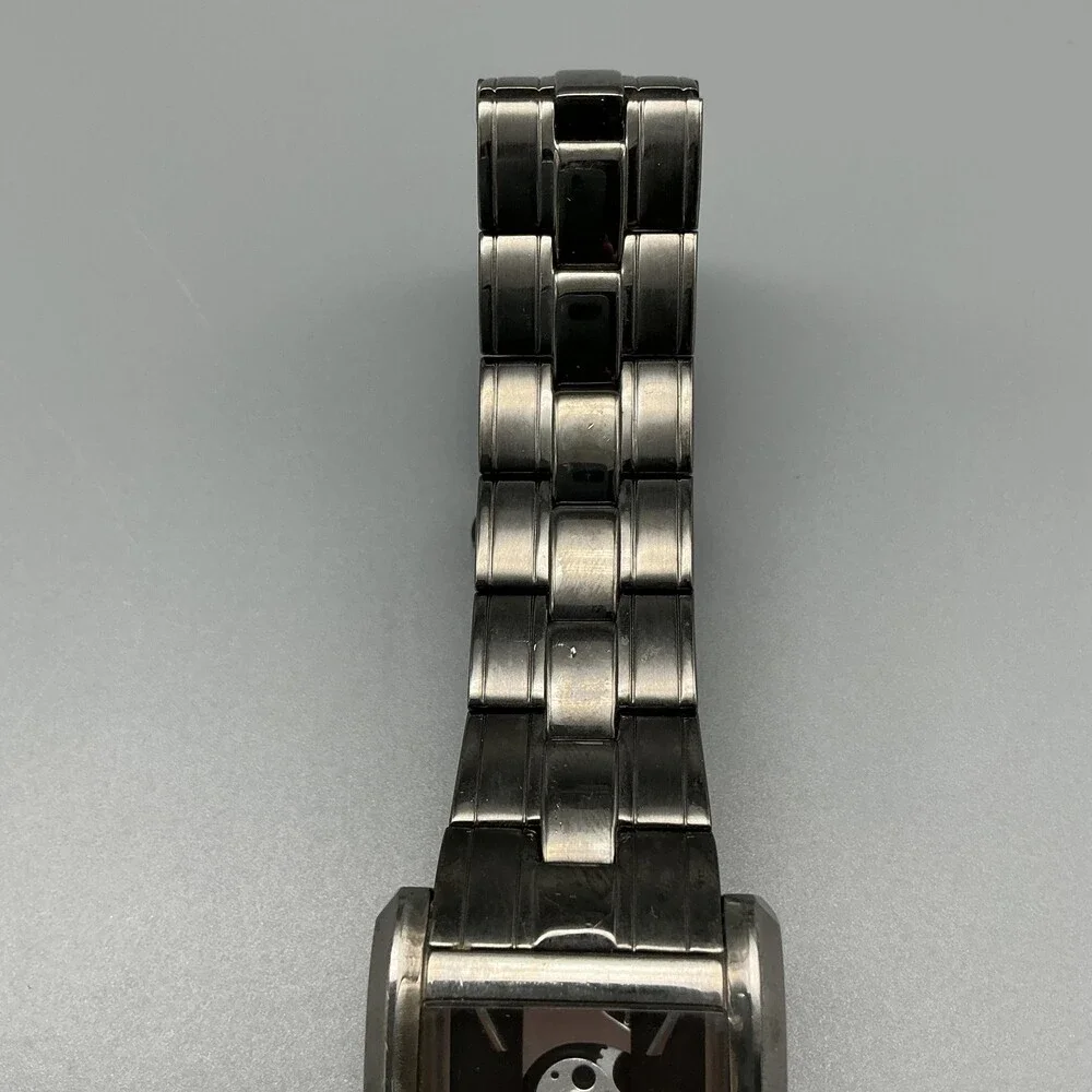 Relic ZR77133 Mens Watch 31mm Black Skeleton Dial Stainless New Battery 7.75
